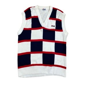 Vintage FILA Check Sweater Vest Size XL